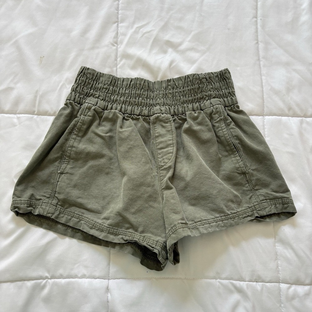 Aerie Shorts Womens XS Pull On Green Summer Beach Hippie Cotton Feminine